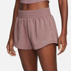 Nike Women's One Dri-FIT Mid-Rise 3" Brief-Lined Shorts Mauve Medium